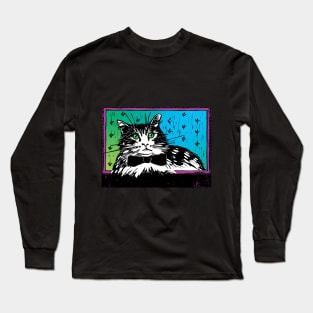 Tiger Cat with Bow Tie Long Sleeve T-Shirt